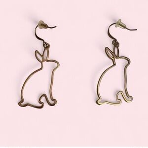 Women's Easter Holiday Fun Bunny Rabbit Outline Dangle Earrings, 2"
